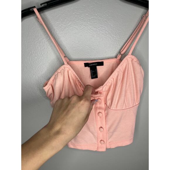 Forever 21 Baby Pink Sweetheart Cropped Tank Top Size Small - Picture 2 of 3